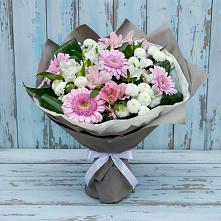 Букет цветов из:  Герберы, Альстромерии и Хризантемы #REPLACE_PRED# Бараново