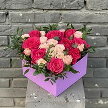 Цветочная композиция из Розы в коробке в Бараново