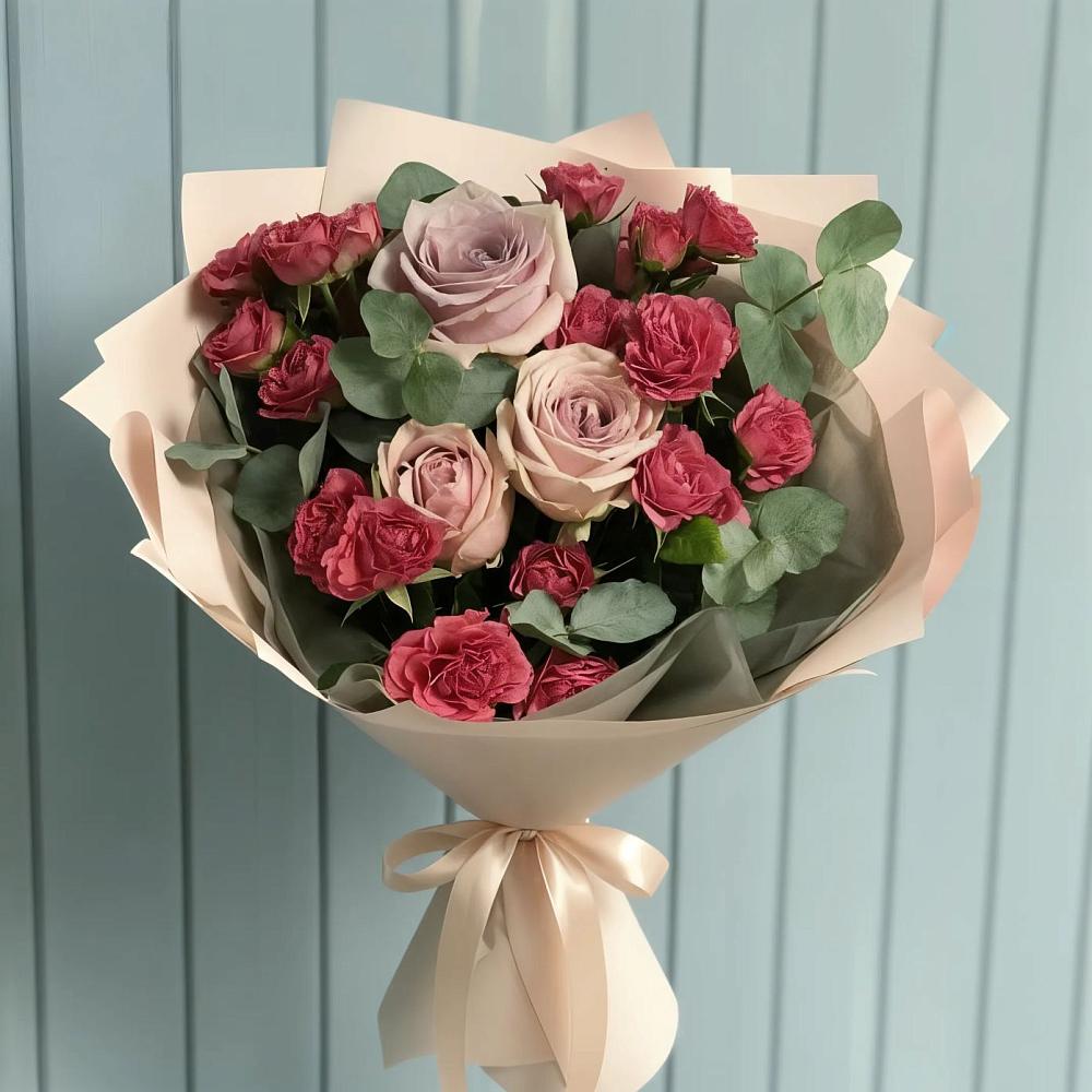 Букет цветов из: Гвоздики и Розы в Бараново