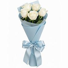 Букет 5 Белых роз Проуд в Бараново