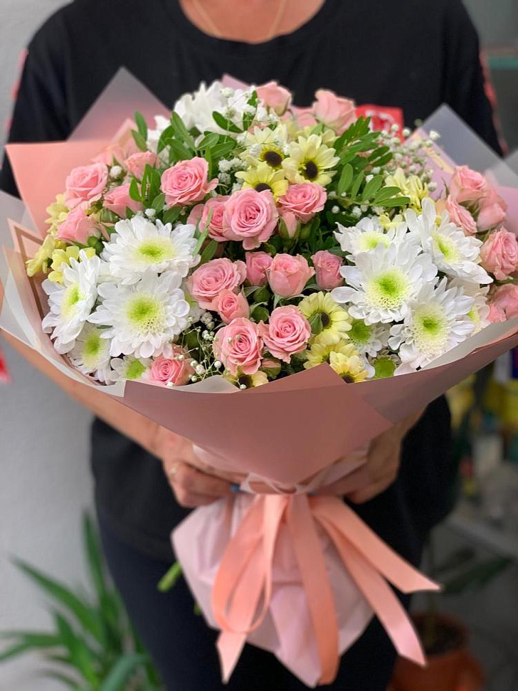 Букет цветов из: Розы и Хризантемы в Бараново