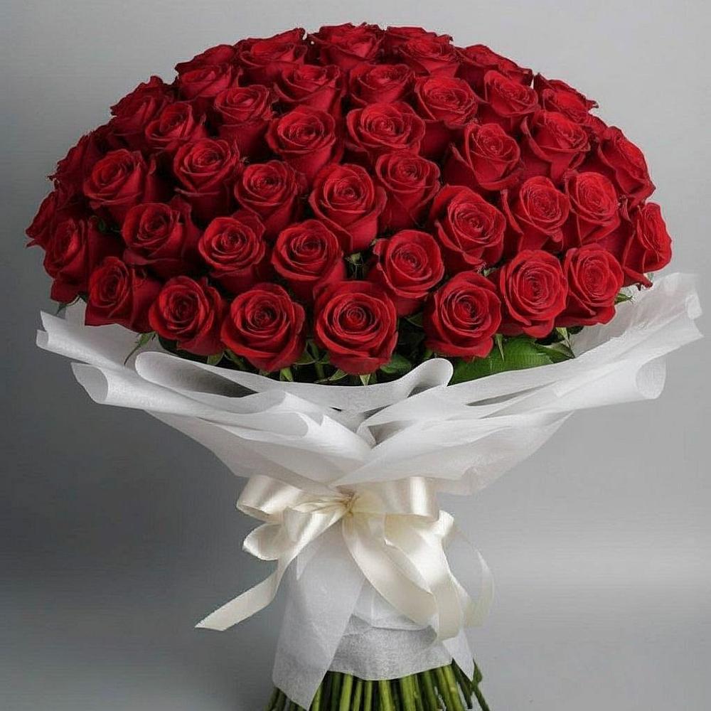 Букет 101 Красная роза Блэк Мэджик в Бараново