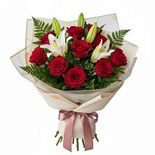 Букет цветов из:  Лилии и Розы в Бараново