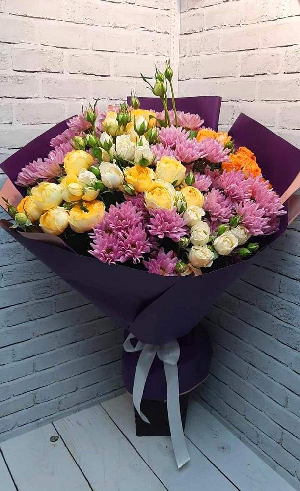 Букет цветов из: Хризантемы и Розы в Бараново