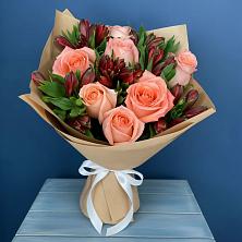 Букет цветов из:  Розы и Альстромерии в Бараново
