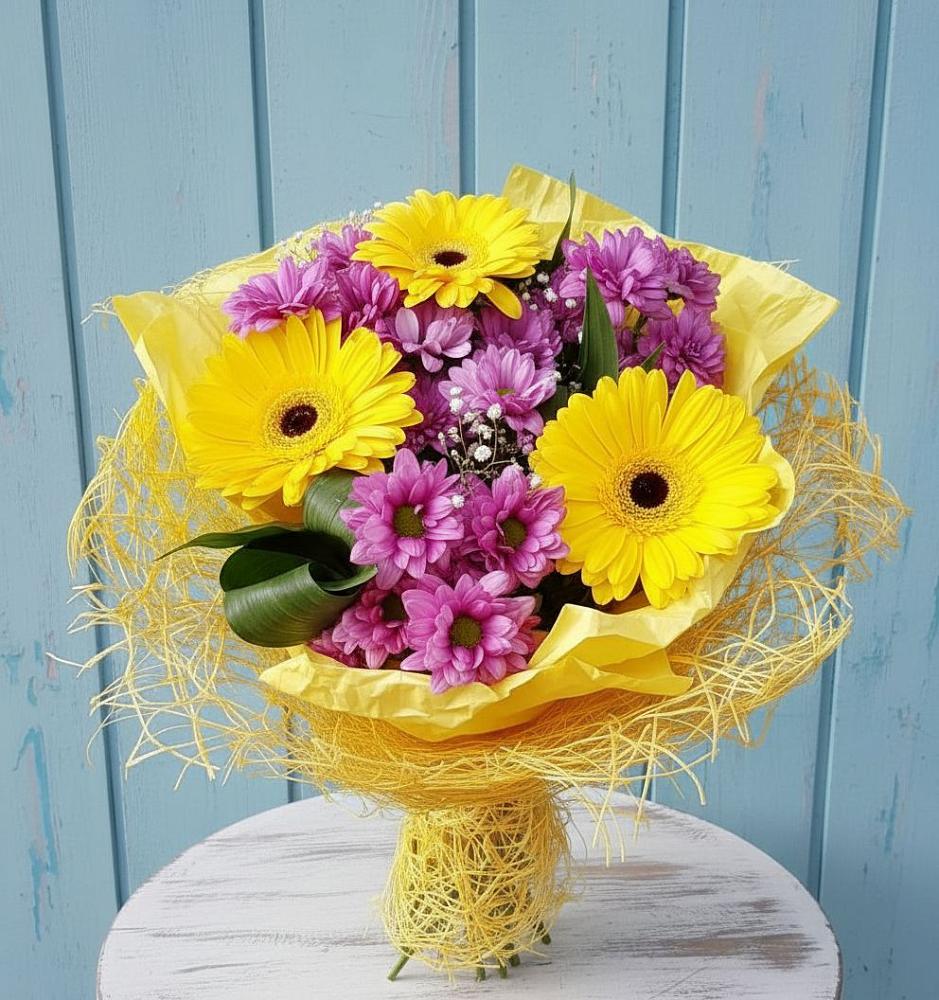 Букет цветов из: Хризантемы и Герберы в Бараново