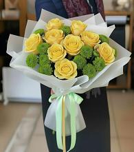 Букет цветов из:  Хризантемы и Розы #REPLACE_PRED# Бараново