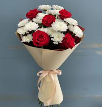 Букет цветов из:  Розы и Хризантемы #REPLACE_PRED# Бараново