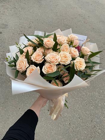 Букет Кремовые розы Латте в Бараново