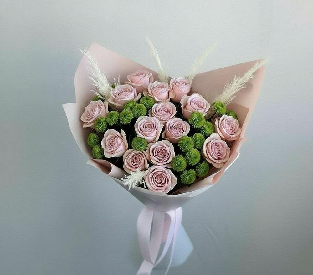 Букет цветов из: Розы и Хризантемы в Бараново