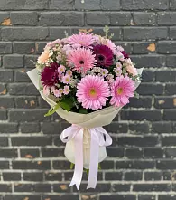 Букет цветов из:  Герберы и Хризантемы в Бараново