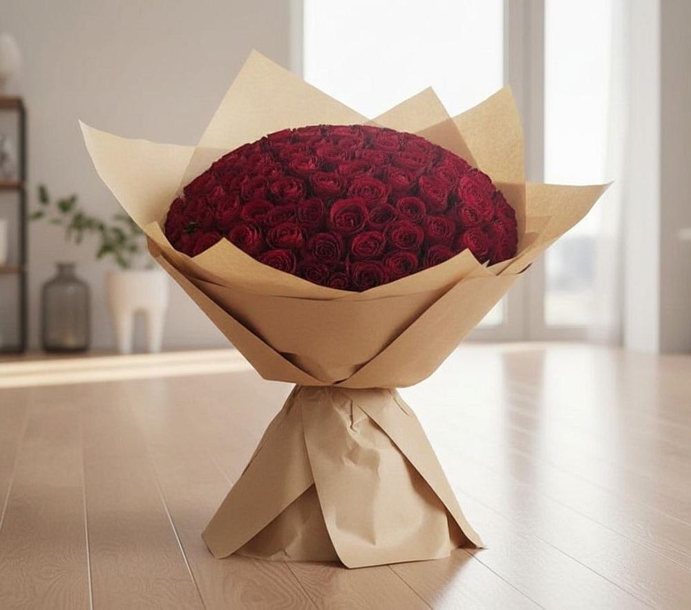 Букет 101 Красная роза в Бараново