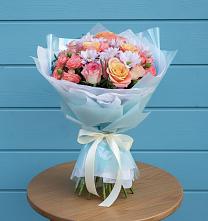 Букет цветов из:  Хризантемы и Розы в Бараново