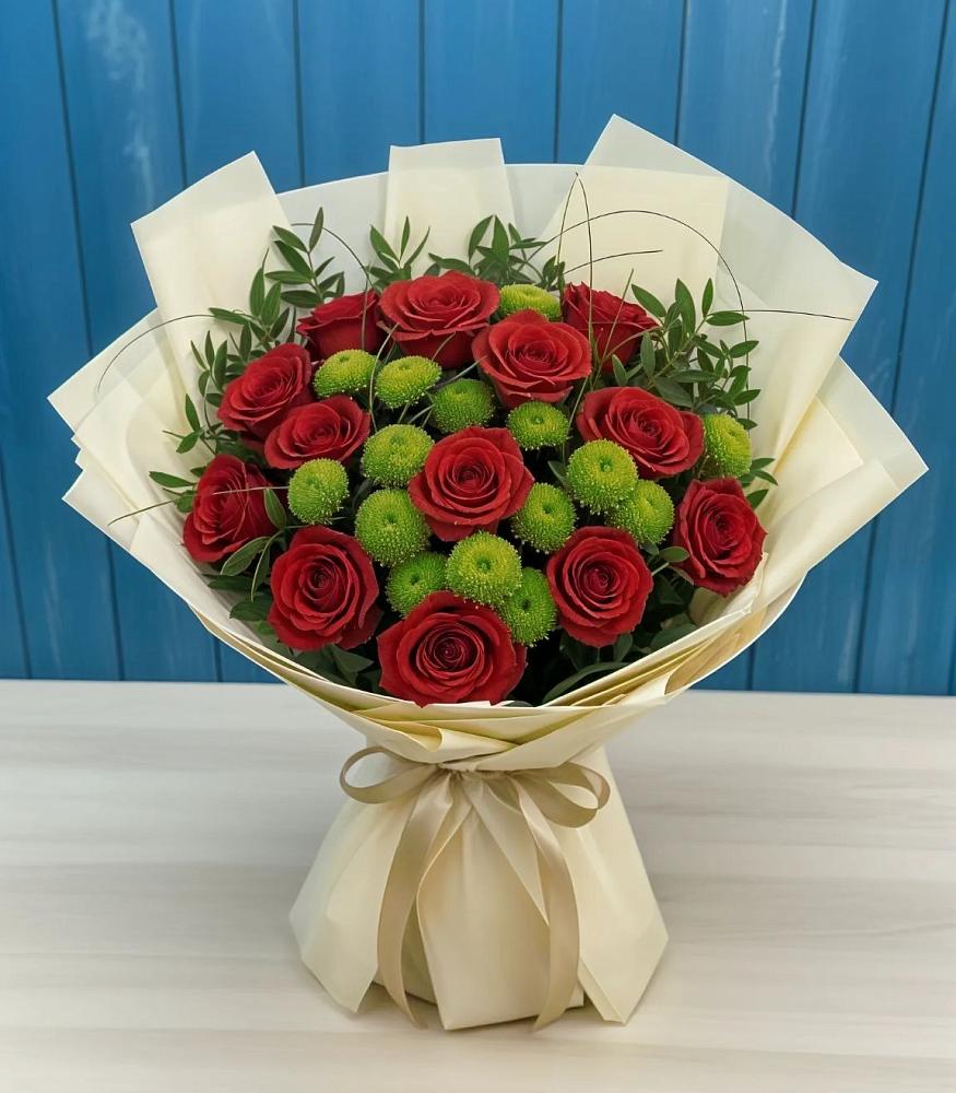 Букет цветов из: Розы и Хризантемы в Бараново