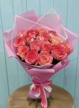 Букет 15 Розовых роз Равель в Бараново
