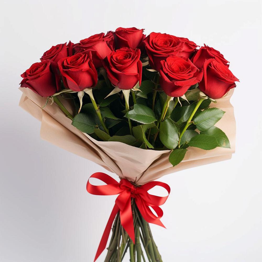 Букет 11 Красных роз Эдлесс Лав в Бараново